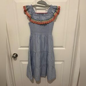 NWOT Boden Girls Blue Smocked Off
Shoulder Maxi Dress Embroidered 11-12 Y 152 cm